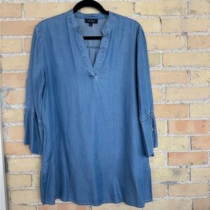 Lily Moss Light Blue Chambray Denim Blouse
